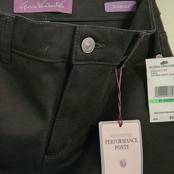 NWT‎ Gloria Vanderbilt Amanda Black Jeans - Picture 2 of 6